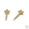 Серьги Цветок с укороченной иглой для тонкой мочки уха