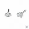 Серьги Цветок с укороченной иглой для тонкой мочки уха